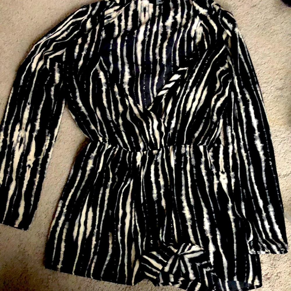 Long sleeved cris cross top romper